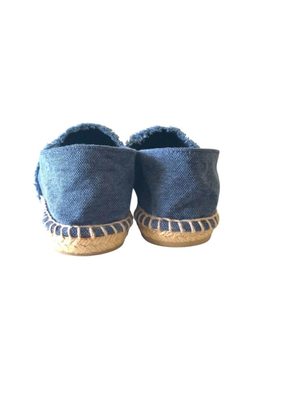 Chanel Blue Denim Espadrilles Shoes Size 36 Textured CC Logo Slip-On Casual Flat - Picture 4 of 9
